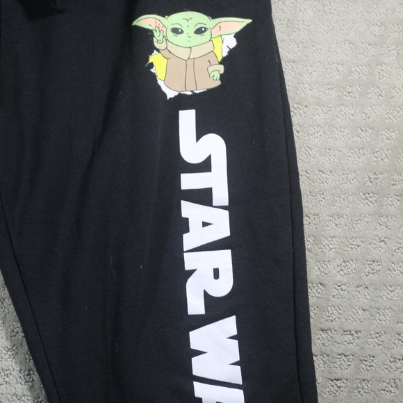 Star Wars Size XXL Black Mandalorian Baby Yoda Star Wars Sweatpants - Picture 2 of 5